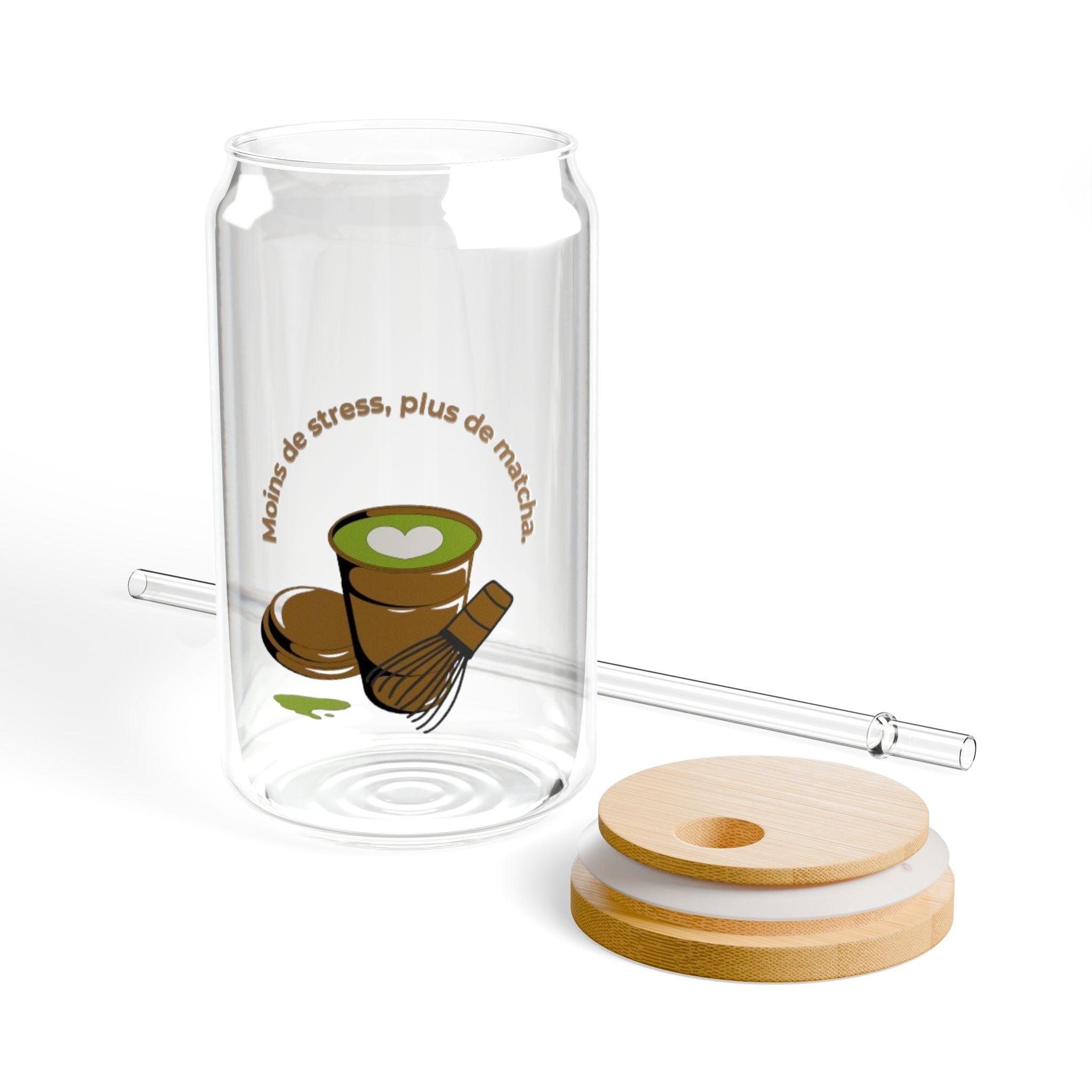 Verre à paille – Naturellement Matcha – création personnalisée MyEcoTote.